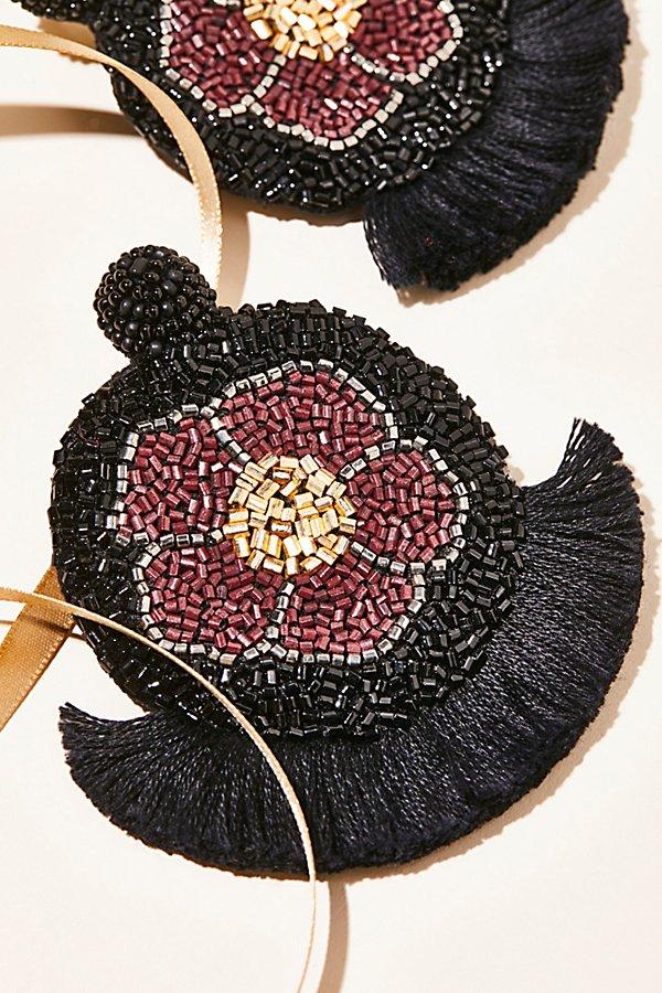 Havana Fringe Front Hoop Earrings By Olivia Dar At Free People